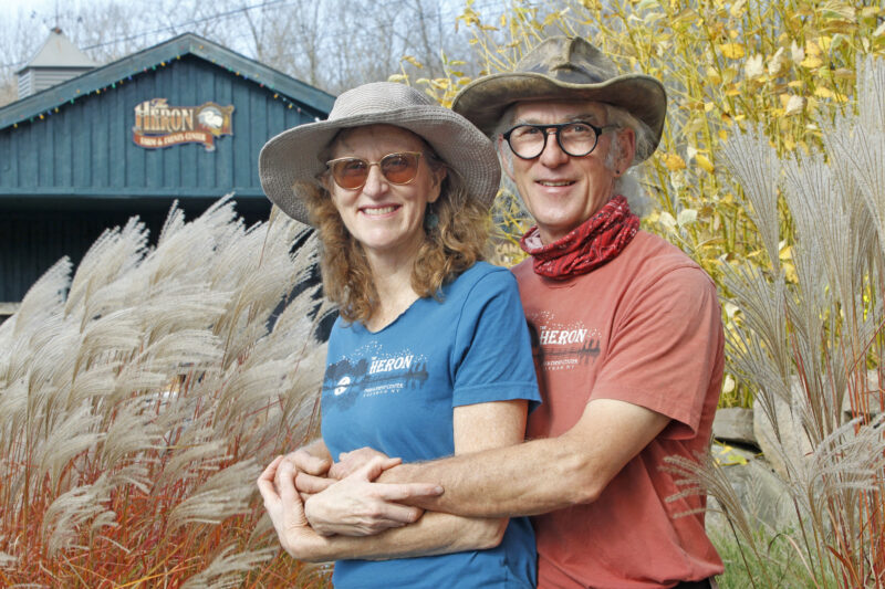 Image of Julie and Steve Rockcastle in front of The Heron Farm and Event Center