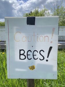 Caution Bees sign