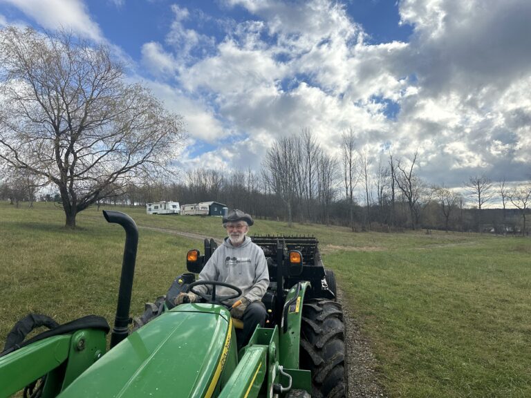 Steve spreading manure